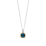Blauwe Zirkonia Cushion Ketting met hanger