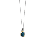 Blauwe Zirkonia Cushion Ketting met hanger