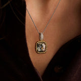 Grijze Zirkonia Cushion Ketting met hanger
