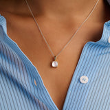 Ketting met Vierkante Parel hanger 11mm