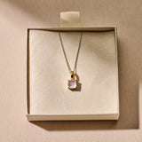 Ketting met Vierkante Parel hanger 11mm
