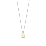 Ketting met Vierkante Parel hanger 11mm