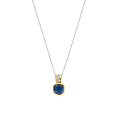 Blauwe Cushion Structure Ketting met hanger
