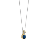 Blauwe Cushion Structure Ketting met hanger