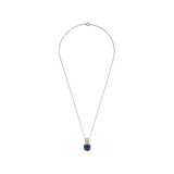 Blauwe Cushion Structure Ketting met hanger