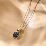 Blauwe Cushion Ketting met hanger