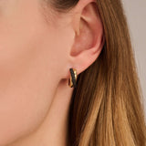 Zwarte Zirkonia Crossover Hoops