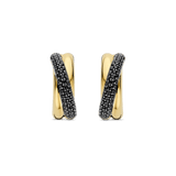 Zwarte Zirkonia Crossover Hoops