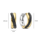 Zwarte Zirkonia Crossover Hoops