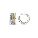 Structured Triple Band Zirkonia Hoops