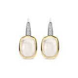 Zirkonia Cushion Oorbellen met Parel