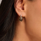Smokey Brown Zirkonia Cushion Hoops