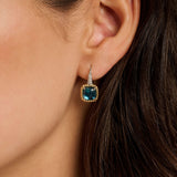 Blauwe Zirkonia Cushion Hoops