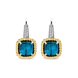 Blauwe Zirkonia Cushion Hoops