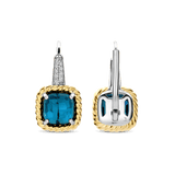 Blauwe Zirkonia Cushion Hoops