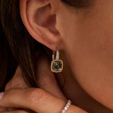 Grijze Zirkonia Cushion Hoops