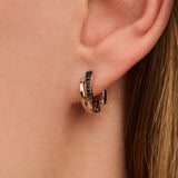 Zwarte Zirkonia Layered Hoops