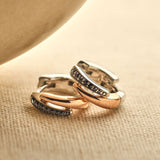 Zwarte Zirkonia Layered Hoops