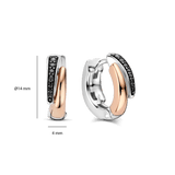 Zwarte Zirkonia Layered Hoops