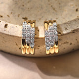 Stardust Zirkonia Layered Oorbellen