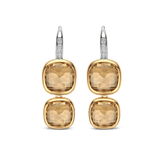 Double Cushion Oorbellen Geel