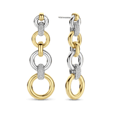 Lange Open Modern Pavé Cirkel Oorbellen