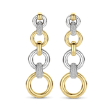 Lange Open Modern Pavé Cirkel Oorbellen