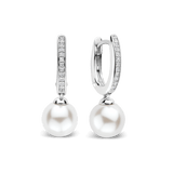 Zirkonia Parel Hoops Zilver