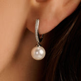 Zirkonia Parel Hoops Zilver