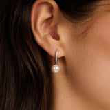 Zirkonia Parel Hoops Zilver
