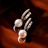 Zirkonia Parel Hoops Zilver