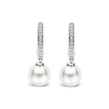 Zirkonia Parel Hoops Zilver