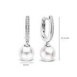Zirkonia Parel Hoops Zilver