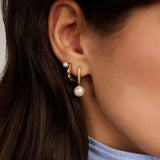 Zirkonia Parel Hoops Goudkleurig
