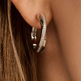 Zirkonia Crossover Hoops Zilver