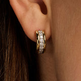 Triple Band Zirkonia Hoops Goudkleurig