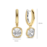 Zirkonia Cushion Hoops Goudkleurig