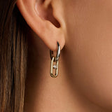 Open Schakel Hoops met Ronde Zirkonia