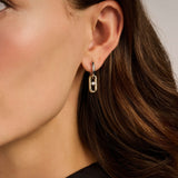 Open Schakel Hoops met Ronde Zirkonia