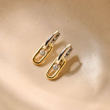 Open Schakel Hoops met Ronde Zirkonia