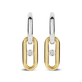 Open Schakel Hoops met Ronde Zirkonia