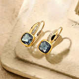 Blauwe Cushion Hoops