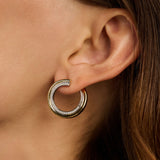 Ronde Zirkonia hoops goudkleurig