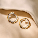 Ronde Zirkonia hoops goudkleurig