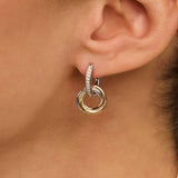 Tricolor Zirkonia Crossover Cirkel Hoops