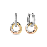 Tricolor Zirkonia Crossover Cirkel Hoops