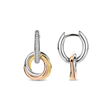 Tricolor Zirkonia Crossover Cirkel Hoops