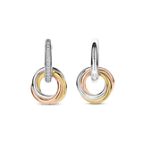 Tricolor Zirkonia Crossover Cirkel Hoops