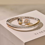 Tricolor Zirkonia Crossover Hoops