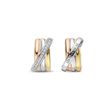 Tricolor Zirkonia Crossover Hoops